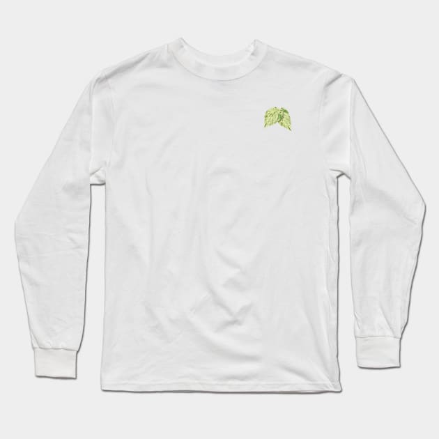 Pothos Marble Queen Leaf Long Sleeve T-Shirt by Khotekmei